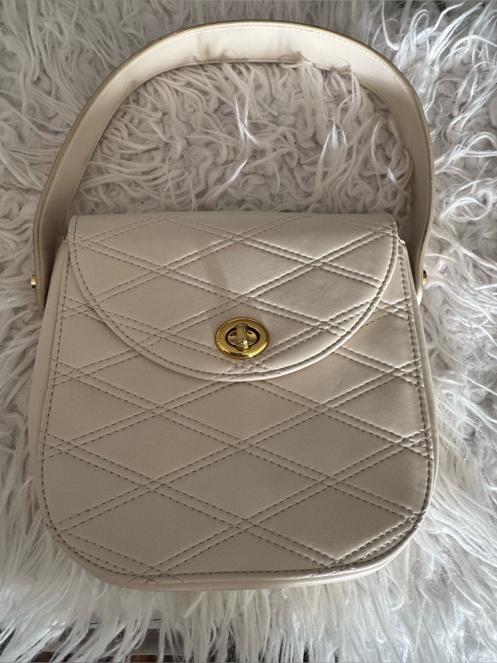 Jw Pei Cream Quilted Top-Handle Shoulder Bag